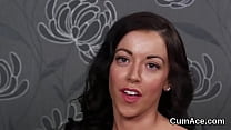 Wacky looker gets jizz load on her face gulping all the spunk