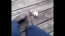 Foot Soccer With Black Nylon Stockings 1