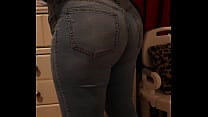 BBW Booty Putting Panties and Jeans