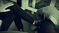 Mistress Shoes Slave licking her High Heels   Mistress Kym