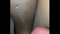 cumshot while wife is s  in nylon
