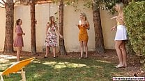 Blonde is sucked on tits while fingered Blonde is sucked on tits while fingered