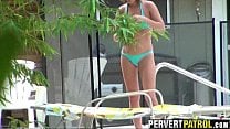 Pool babe fucks outside 1