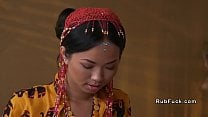 Thai masseuse gives footjob