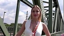 GERMAN SCOUT TALL WOMAN VERENA MAXIMA SEDUCE TO OUTDOOR FUCK AT MODEL JOB