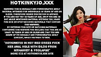 Hotkinkyjo in hot red dress fuck her anal hole with dildo from MrHankey amp prolapse Hotkinkyjo in hot red dress fuck her anal hole with dildo from MrHankey amp prolapse