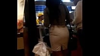 nice ass in white skirt at mall