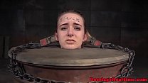 Heeled bdsm teen dominated while in chains