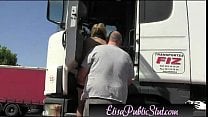Elisa Public Slut Flashing in public on a rest area ElisaPublicSlut com