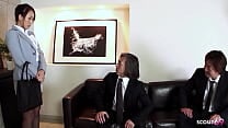 Asian Office Girl talk to DP and Anal MMF Threesome Fuck by two old Guys Asian Office Girl talk to DP and Anal MMF Threesome Fuck by two old Guys