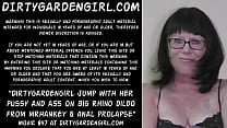 Dirtygardengirl jump with her pussy and ass on big rhino dildo from mrhankey amp anal prolapse Dirtygardengirl jump with her pussy and ass on big rhino dildo from mrhankey amp anal prolapse