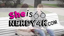 He even gives her a messy facial spraying cum all over her cheeks and glasses FULL SCENE on https www sheisnerdy4k com