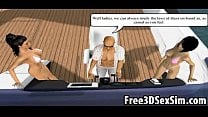 Gorgeous 3D cartoon hotties going for a boat ride
