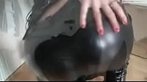 Woman use Leather Leggins and her friend cum in her leather leggins