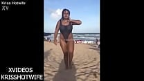 Kriss Hotwife Se Exibindo Com Mai ocirc Transparente Na Praia De Salvador