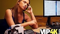 VIP4K Naughty bank worker lures a sexy babe into having intense sex