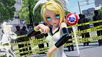 Kagamine Rin Bodypaint Naked Dance Girls MMD by MMD shiron