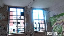 Deep blowjob Under Rain and Fucking in an Abandoned Building in Lost Place with friend