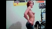 Busty COED Redhead Striptease For Webcam
