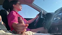 Risky Driving Handjob ndash Stroking Him While Steering