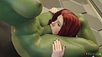 NinNinja3D Black Widow x Futa She Hulk