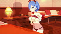 Re Zero Rem rides cock and gets a creampie for Christmas  Re Zero Rem rides cock and gets a creampie for Christmas