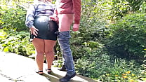 Mother in law allowed her lustful son in law to cum on her skirt in the park