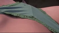green panties pussy tease