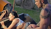 Colombian tourist fucks Italian farmer on a tractor Mariana Martix amp Luca Peracchi