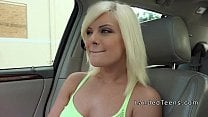Teen with big ass banged in the car pov