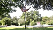 Captain  039 s Log   Busty Outdoor Pole Dance Special