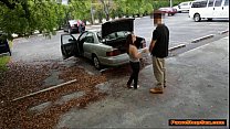 Petite brunette babe gives the Pawnshop owner a blowjob Petite brunette babe gives the Pawnshop owner a blowjob