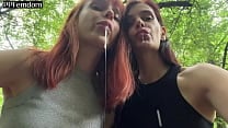 Double POV Femdom Ass Worship In Denim Shorts Outdoors With Sofi and Kira