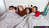 FamilyOrgasm Siblings and their Stepsister are Freezing and Need to Warm Up