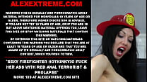 Sexy firefighter Hotkinkyjo fuck her ass with red anal terrorist amp prolapse