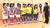 Japanese female team listen and take a lesson from their coach Japanese female team listen and take a lesson from their coach