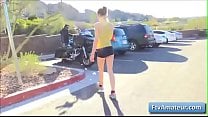 Petite cutie girl Kristen goes for a jog and flash her tits and pussy in the wild Petite cutie girl Kristen goes for a jog and flash her tits and pussy in the wild