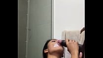 I have fun in a public bathroom  they almost caught us  amateur couple  nysdel