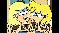 Leni and Lori Loud sucking Minus8