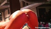 Hottie in black boots dildos her juicy pussy
