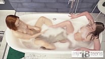 MY18TEENS   Two lesbian girls fuck in the bath and in the bedroom
