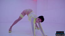 Neon lingerie looks super hot on curvy short hair latina MILF Mia Valentine Neon lingerie looks super hot on curvy short hair latina MILF Mia Valentine