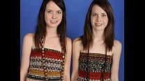 Identical Lesbian Twins posing together and showing all