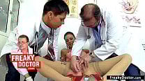 Aged gyn doctor spreads young Lily pussy Aged gyn doctor spreads young Lily pussy