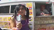 Small tits teen girl in rollerblades pick up for car sex Small tits teen girl in rollerblades pick up for car sex
