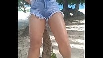 Horny asian girl peeing her pants on tropical island Horny asian girl peeing her pants on tropical island