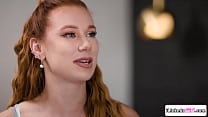 Redhead babe letting lesbian friend lick her shaved pussy Redhead babe letting lesbian friend lick her shaved pussy