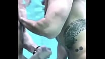 Underwater cum and masturbation