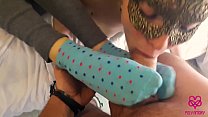 Foot sock fetish with two girls