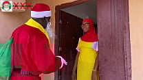 Nigeria Santa Claus exchanges gift with a girl who just returned from boarding school to spend Christmas holidays Nigeria Santa Claus exchanges gift with a girl who just returned from boarding school to spend Christmas holidays